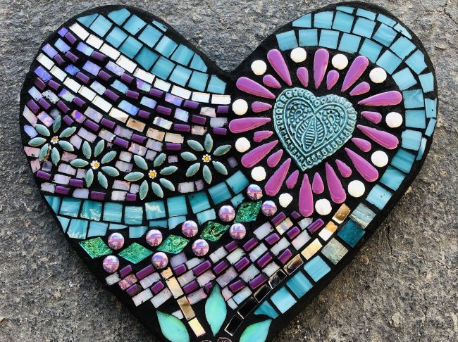 Blue lavendar heart